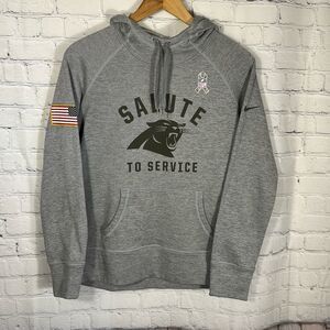 Nike Carolina Panthers Hoodie Mens Large Gray Salute To Service Therma-Fit